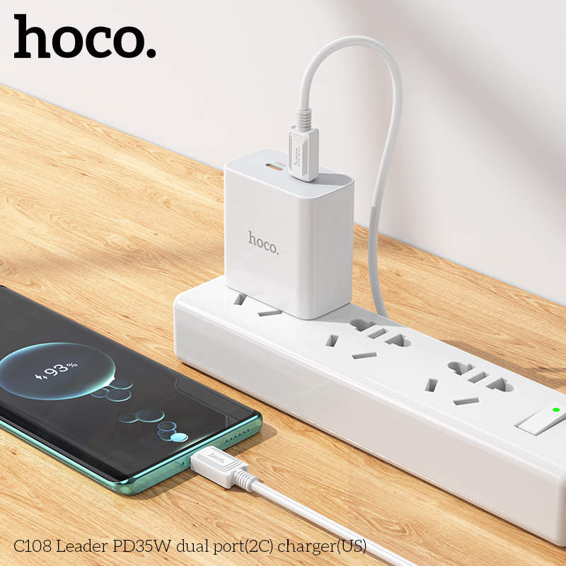 (35 W) Adaptateur secteur pour chargeur mural QC3.0 à deux ports USB-C (35 W) Adaptateur secteur pour chargeur mural QC3.0 à deux ports USB-C